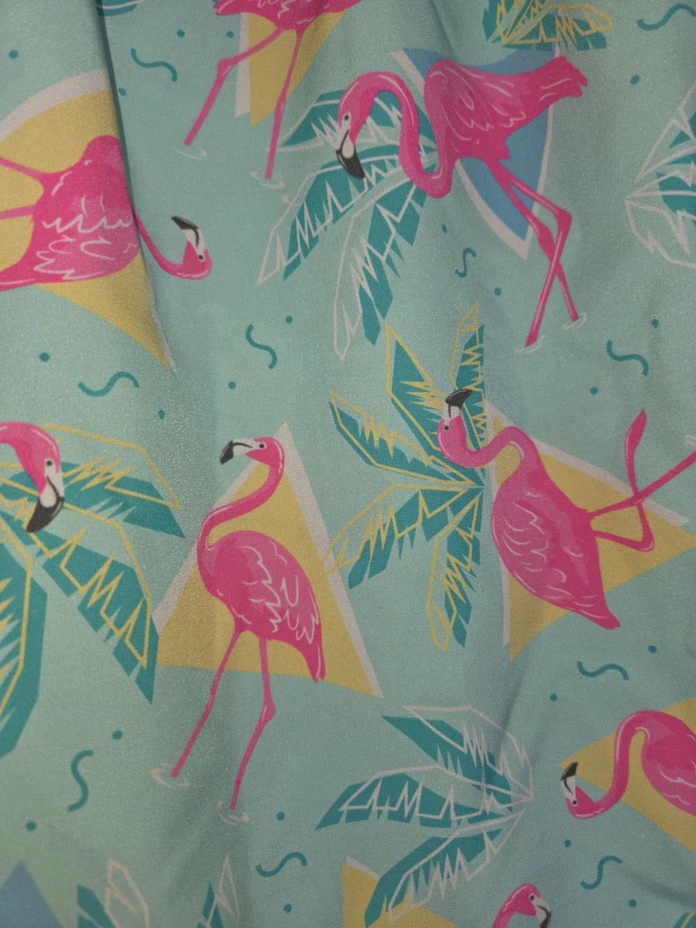 Chubbies Aqua Flamingo Print Drawstring Swim Trunks. Size Small. 7